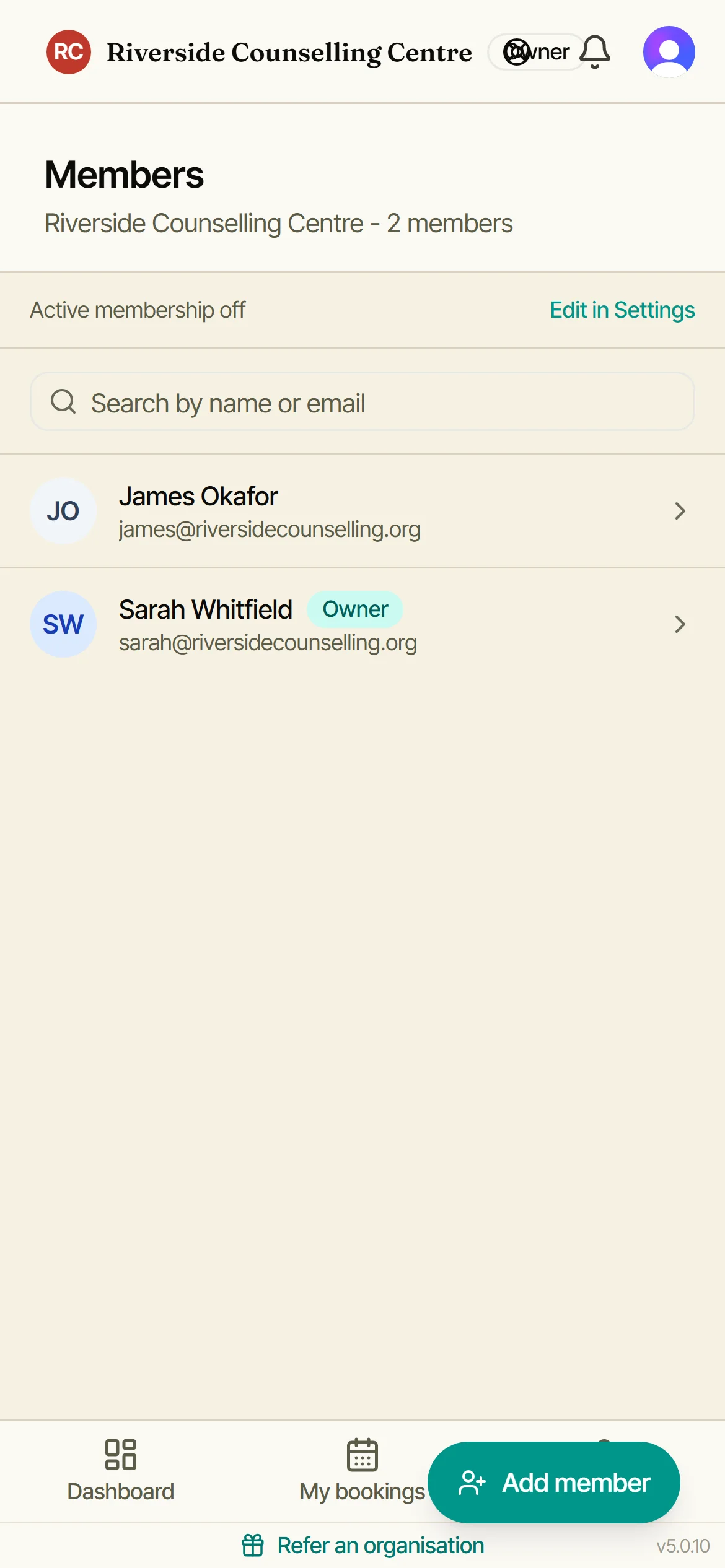 Your members list