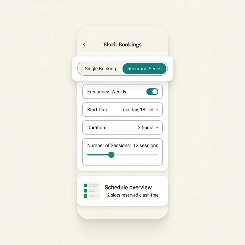 I manage block bookings for community halls & clubs